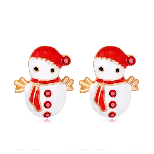 New Arrival  Christmas Snowman rhinestone Earrings Stud Earring