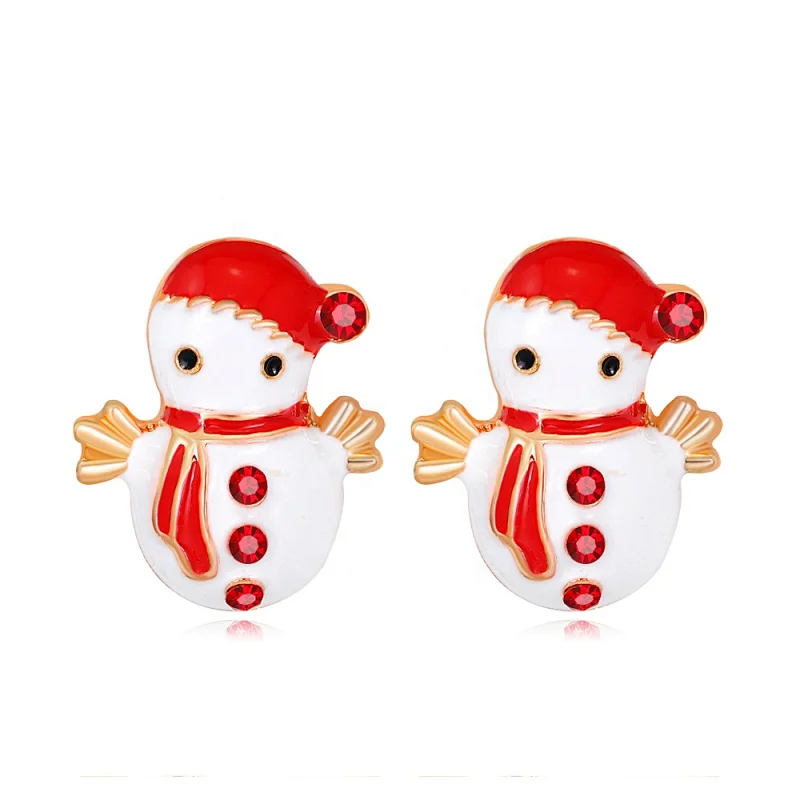 New Arrival Christmas Snowman rhinestone Earrings Stud Earring