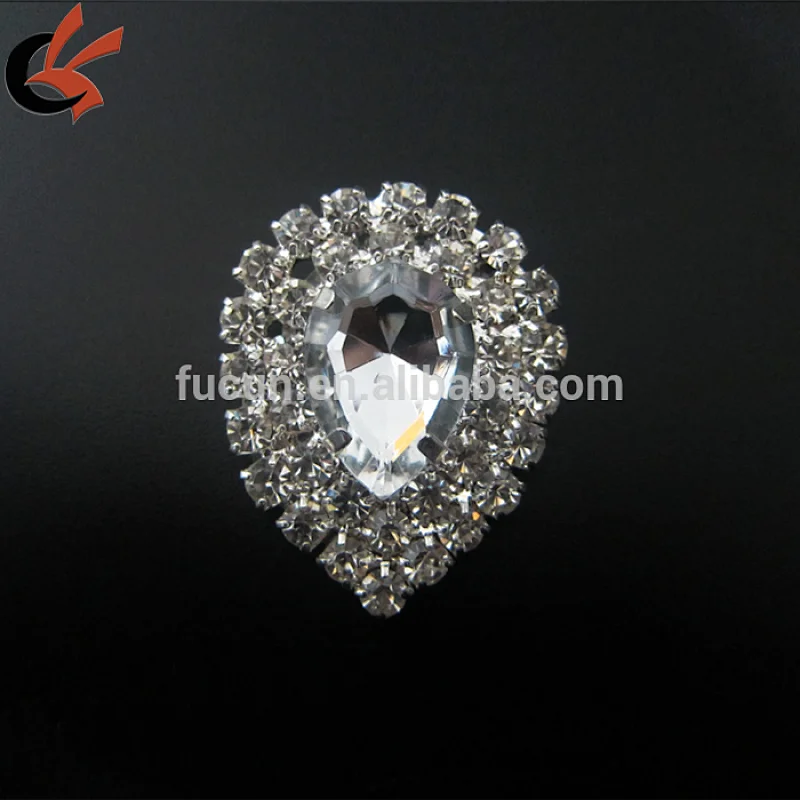 Luxurious small crystal glass waterdrop rhinestone buckles for wedding invitation