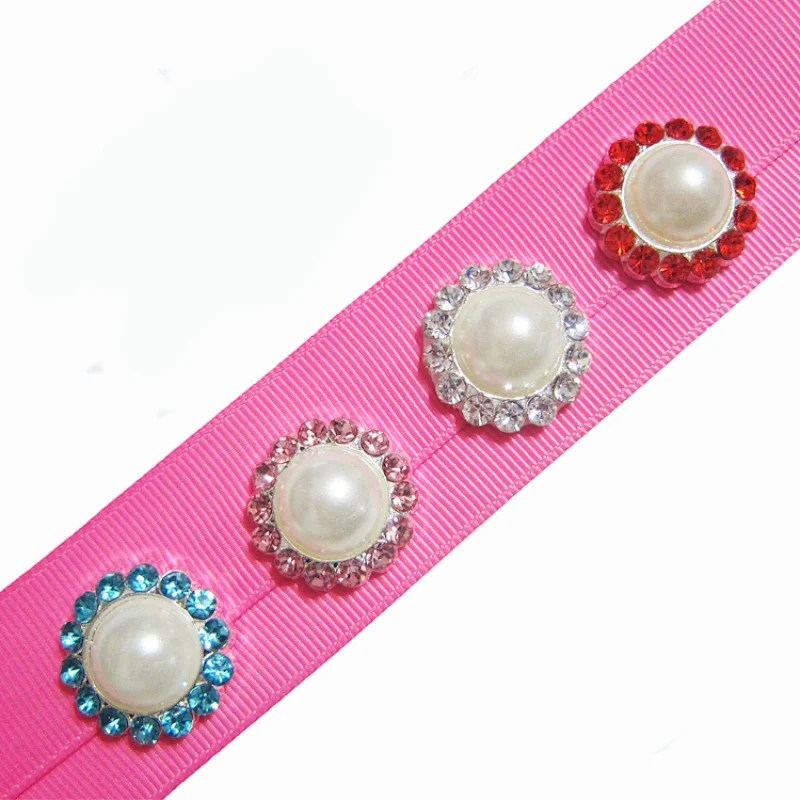 fancy classical round pearl and crystal rhinestone button for garment decoration