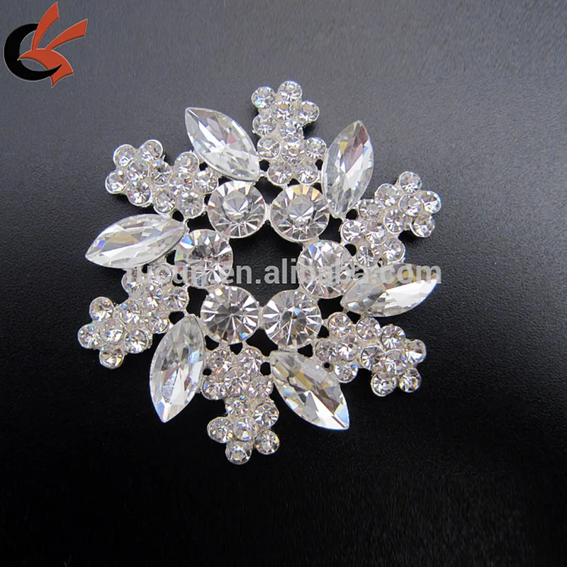 bling rhinestone flower brooch for wedding garment decoration