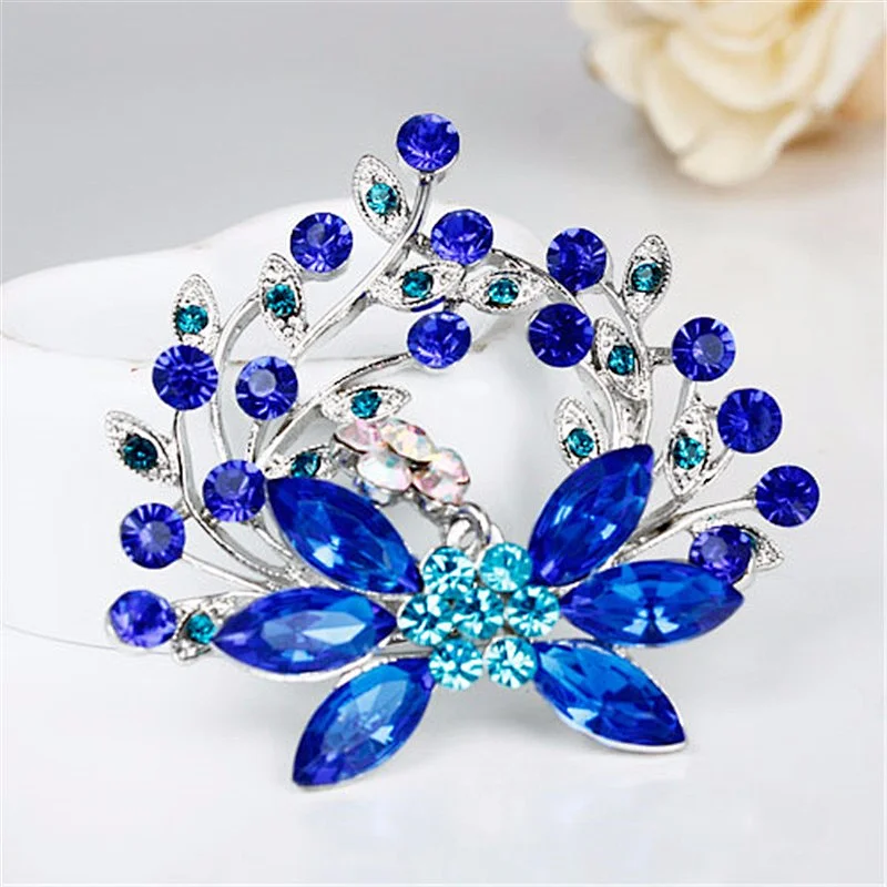Factory wholesale Fashion Costume jewelry design rhinestone brooch for wedding