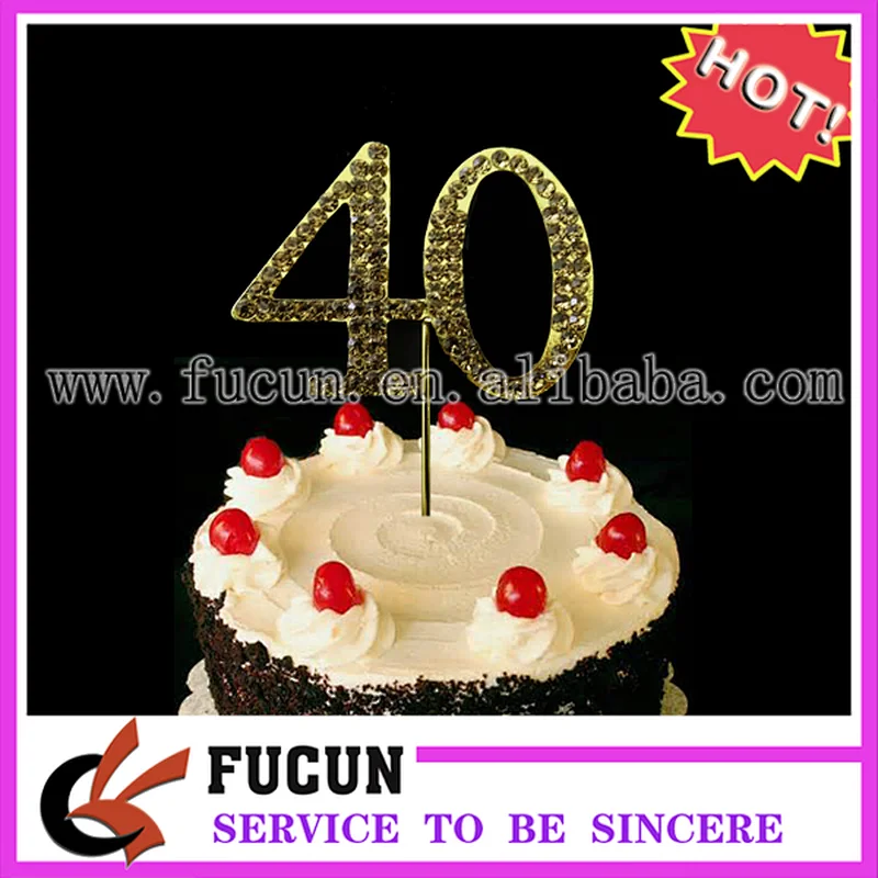1.75 Inches 40th Birthday Anniversary Number Cake Topper