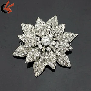 bling rhinestone flower brooch for wedding garment decoration