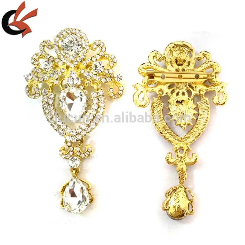 Rhinestone Crystal Wedding Bridal Bouquet Silver Flower Faux Pearl Brooch Pin