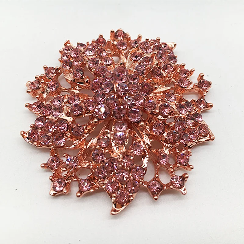 2019 fashion jewelry rose gold plating color rhinestone flat back brooch