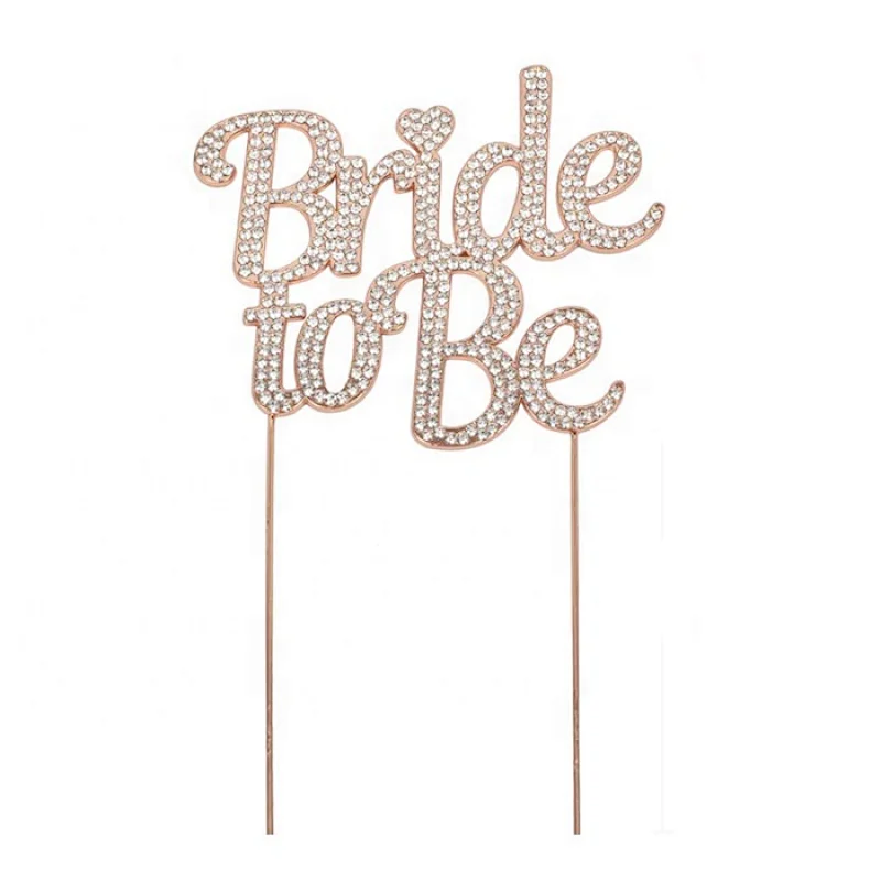 Wholesale Wedding Monogram 4.28inch Rose gold Meant to Be Rhinestone Cake Topper