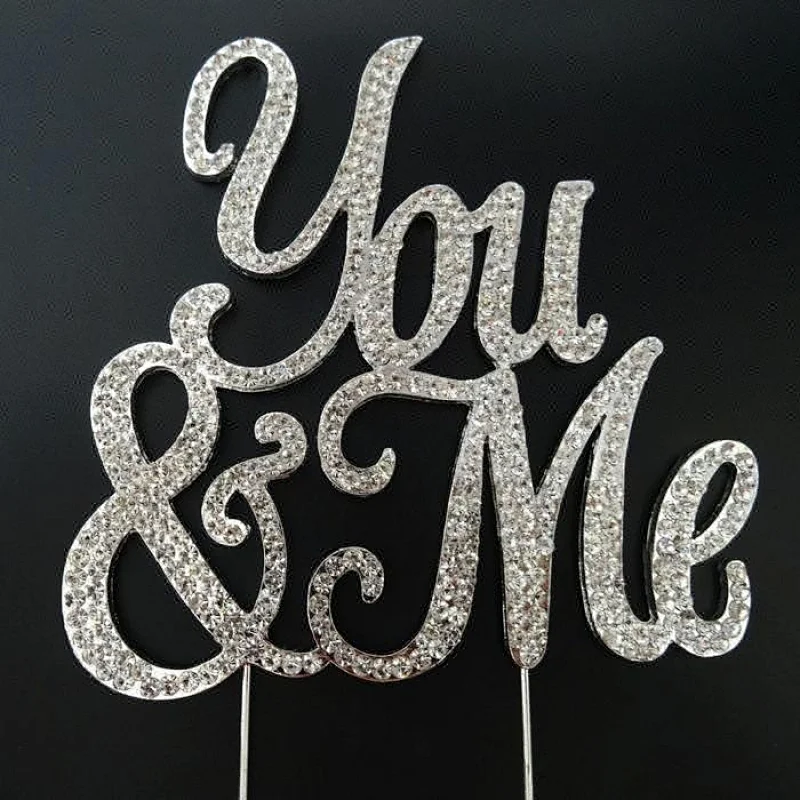 cake centerpiece rhinestone YOU & ME cake topper