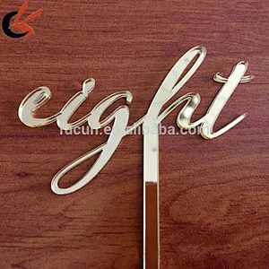 Party Decoration Laser Cutting Acrylic Mirror Birthday Cake Topper Table Number