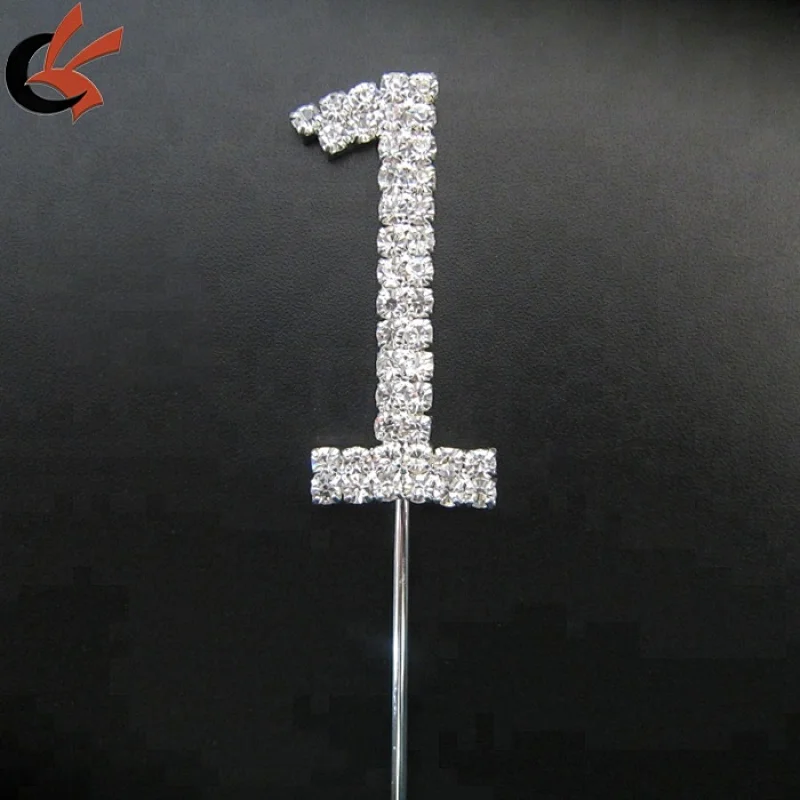 hot sale number 0-9 rhinestone cake topper for Birthday cake decoration