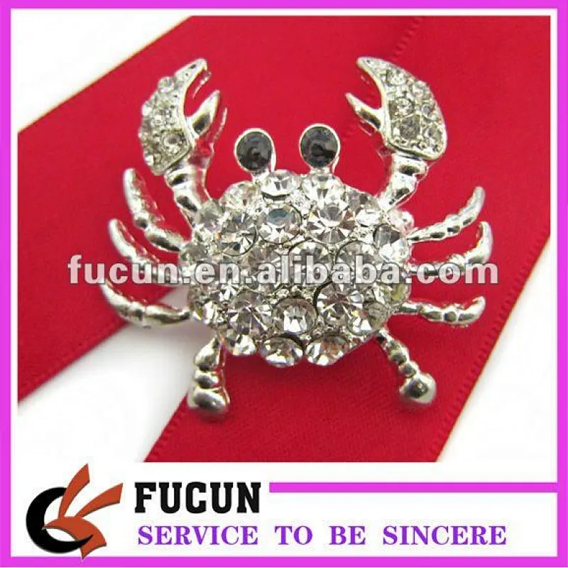 lovely rhinestone crab brooch