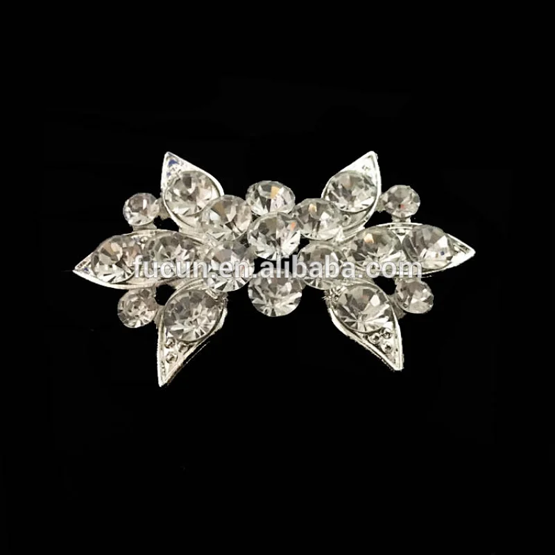 Metal Alloy Pair Rhinestone Buckles For Wedding Decoration Invitation