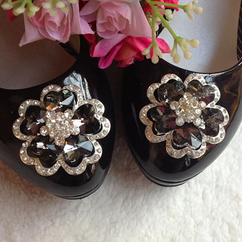 Wholesale Acrylic Beads Shoe Flower Rhinestone Buckle Clip Shoe Decorations
