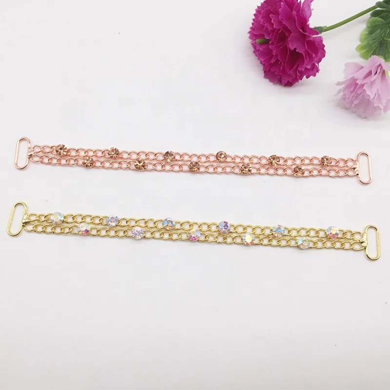 New bulk bikini decorative rhinestone chain bikini suit connector for stage show