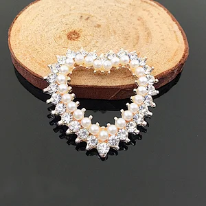 custom made pearl beads crystal heart shape rhinestone belt buckle