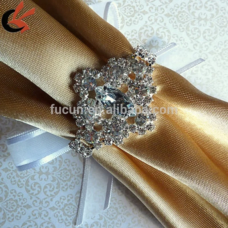 fashion rhinestone connector napkin ring for table decoration