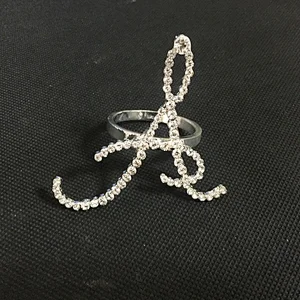bulk cheap wholesale crystal diamond initial name alphabet English letter napkin ring