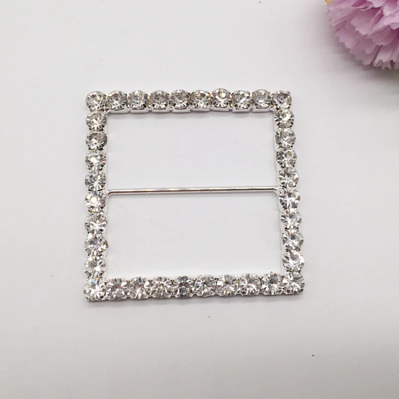China supplier favor square rhinestone buckle for wedding chair covers