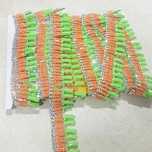 New product design mixed colorful resin stone decorative rhinestone chain trimming for dress