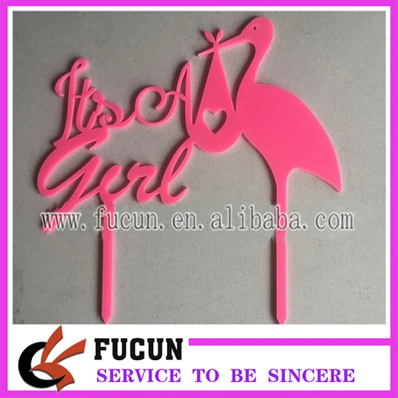 Happy Birthday It's a Girl Assorted Color Acrylic Cake Toppers for Birthday Decorative