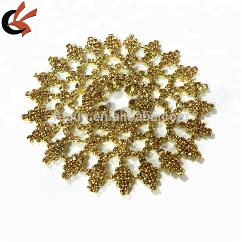 2019 New fashion round sew on rhinestone appliques for sash decoration
