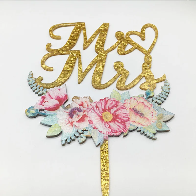 Wedding Cake Topper Acrylic Letter Mr & Mrs Unique Fashion Toppers for cakes Wedding Cake