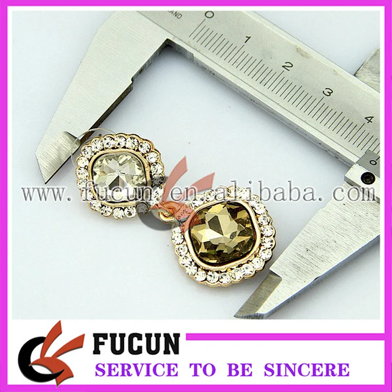 latest fashion design dubai gold plated rhinestone earrings jewelry China wholesale