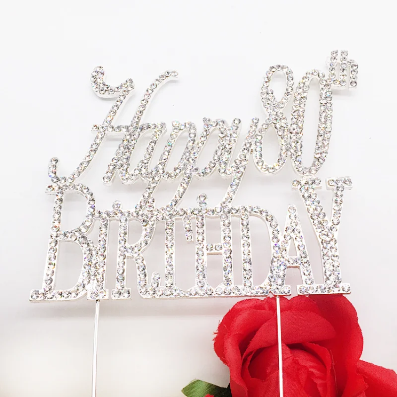 Custom birthday cake party decorations 80th favors happy birthday souvenirs cake topper for girls