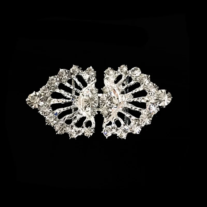 2017 hot sale mental alloyed rhinestone pair Closure Clasp buckle For Wedding Invitation Ribbon