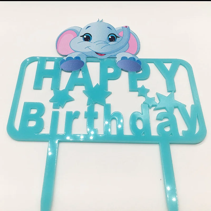 hot selling 2019 happy birthday acrylic cake topper for child party