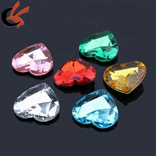 20x20mm Colours Heart Silver Acrylic Fancy stones