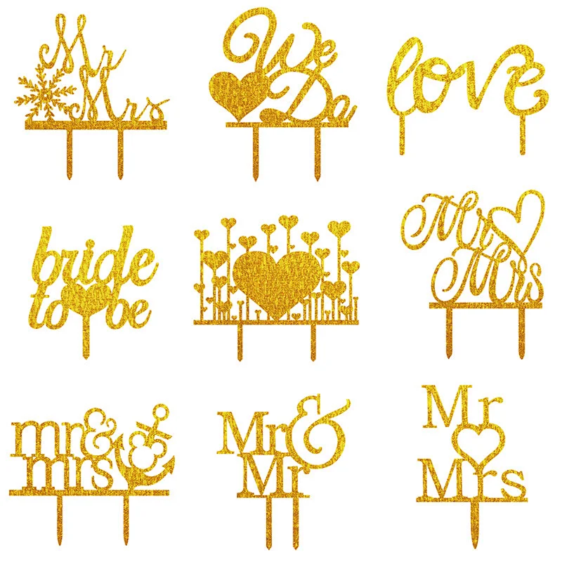 customized Personalized various style laser cut party decoration happy birthday acrylic cupcake topper wedding