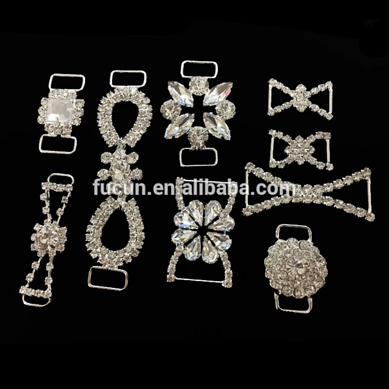 headband supplies silver Rhinestone clasp headband bikini connecter