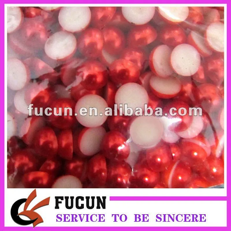 wholesale plastic half round pearl beads for jewelry making