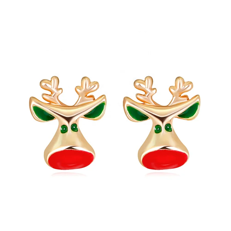 2018 Christmas Festival Jewelry Cute Reindeer Stud Earrings
