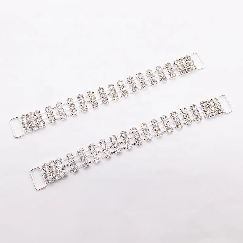 No Densely Rhinestone 3 Rows Bikini Connector Chain Embellishment Swimwear Connector