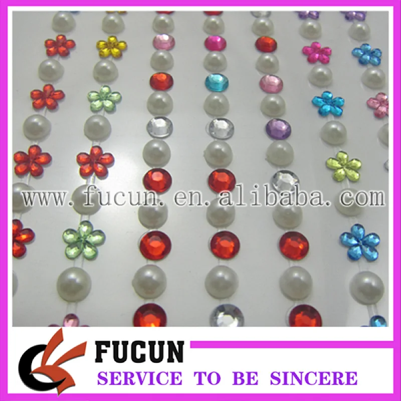 Beautiful design acrylic stone and pearls stickers