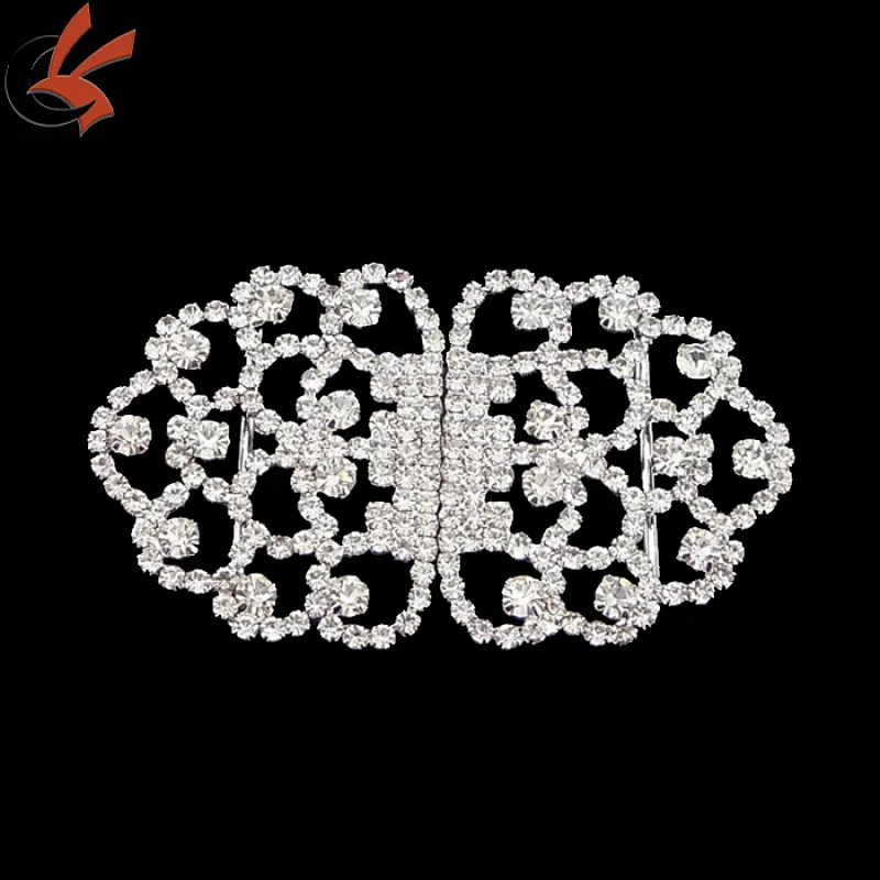 rhinestone pair buckles for wedding silk box