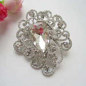 Decorative Wedding Favor Big Diamond Brooch Pins for Women Jewelry