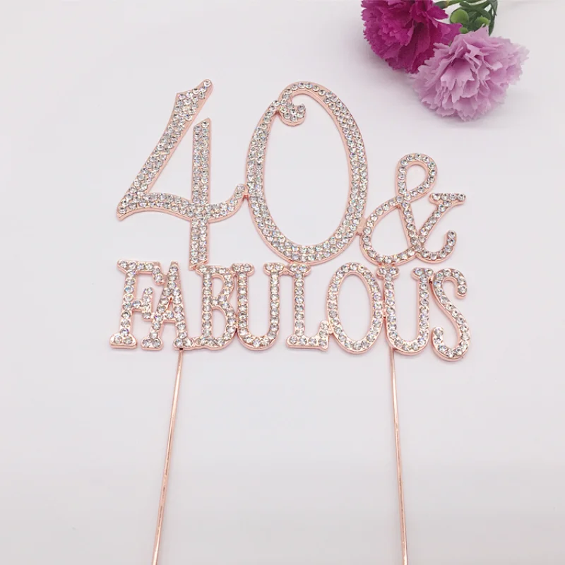 Custom Wedding Celebration Birthday Decor Rose Gold Rhinestone Monogram Wedding Cake Topper