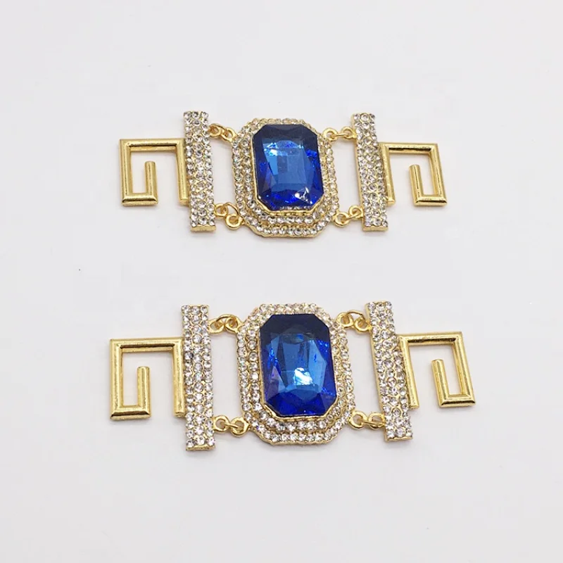 10cm square sapphire crystal rhinestone bikini connector buckle sew on for bikini