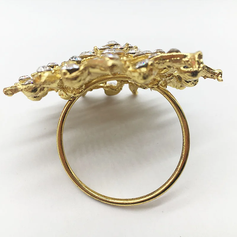Golden Diamond Sparkle Rhinestone bridal Napkin Rings Wedding Decoration