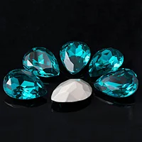 Best Price Machine Cut Blue Navette Crystal Fancy Stone For Jewelry Decoration