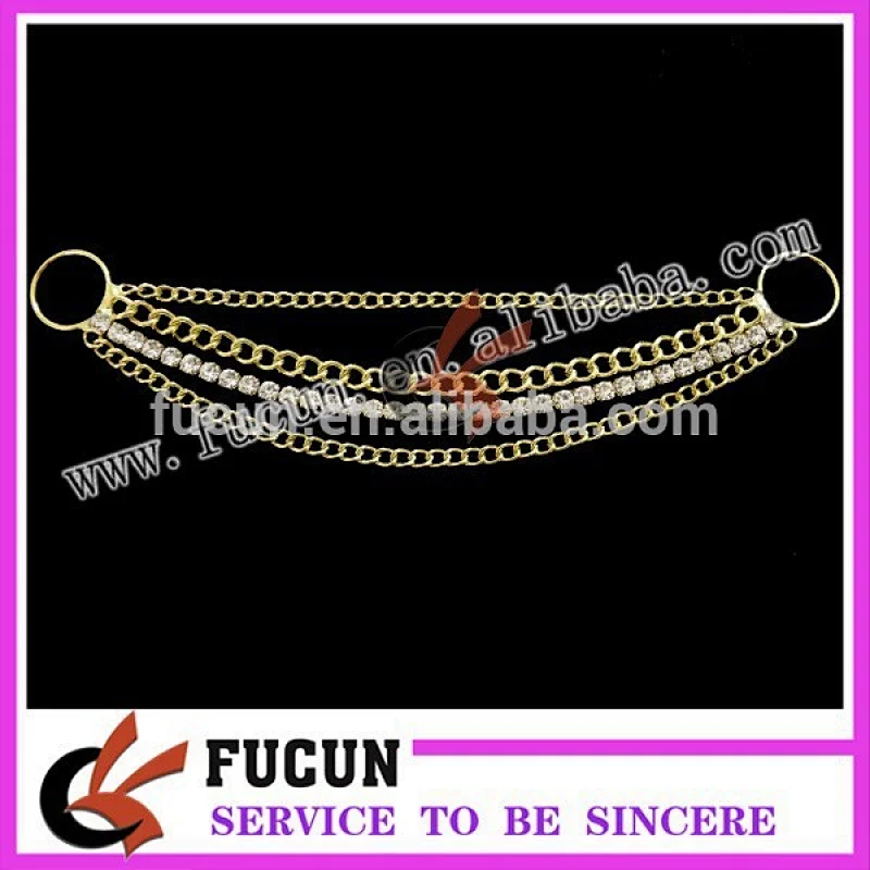 wholesale diamond/rhinestone bikini connectors gold swimwear accessories