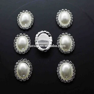 flat back alloy diamante rhinestone pearl buckle for party decoration