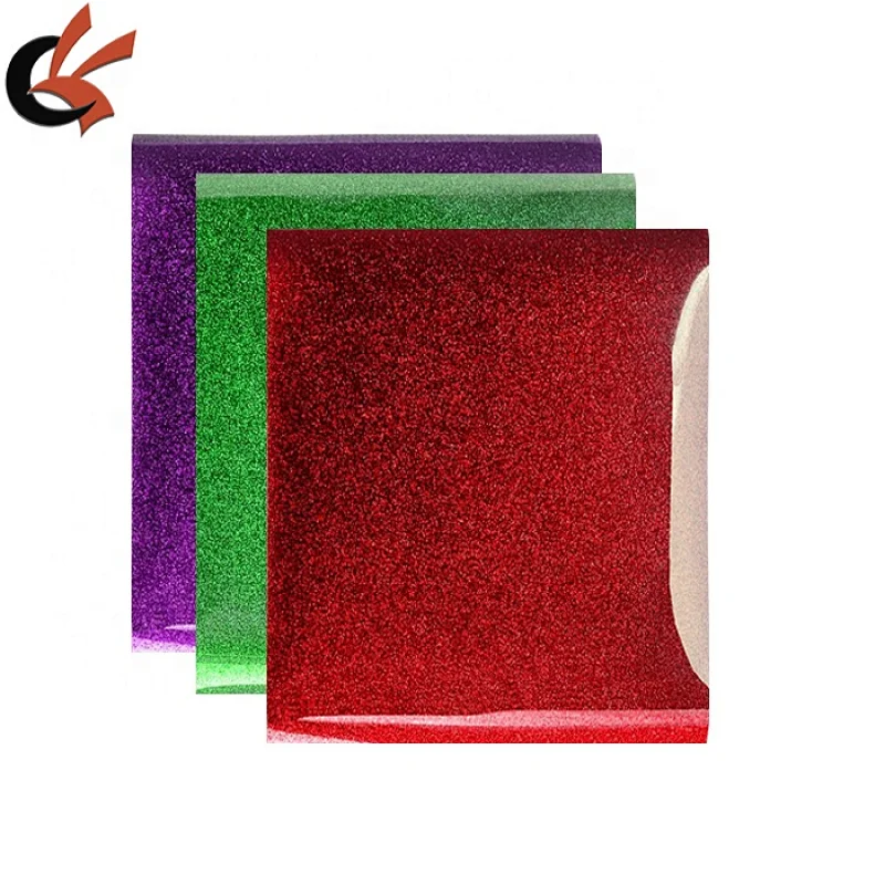 Popular Korea Quality Glitter Heat Transfer Vinyl Sheet for T shirt DIY decoration 10