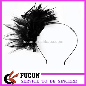 cheaper fashion mixed colour womens feather headbands china wholesale