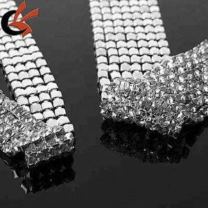 Multi-row crystal rhinestone chain trim for wedding cake decoration