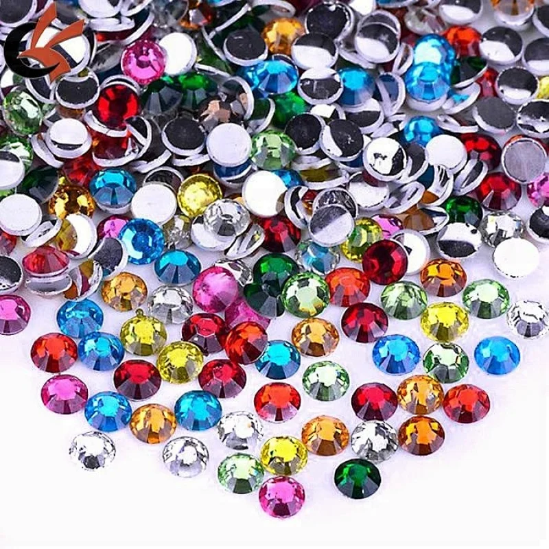 10mm 12mm Flatback Sew On Assorted color Loose Acrylic Gems Stone