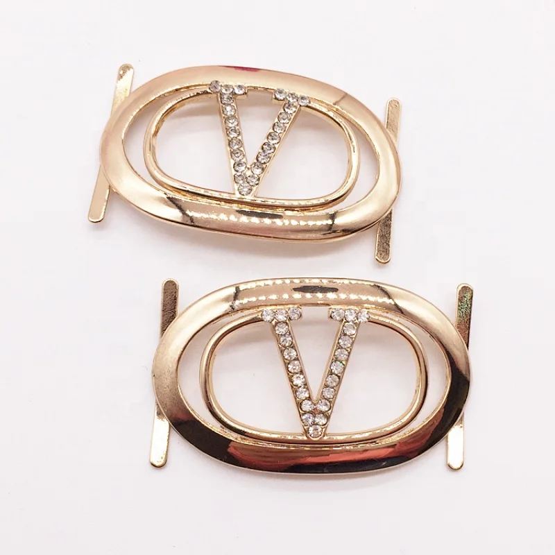 Guangzhou shoes market men luxury logo shoelace charms shoe buckle accessories wholesale